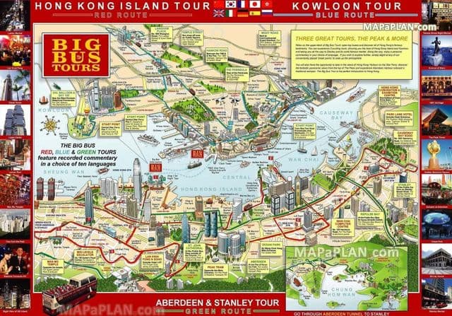 Hongkong Hop On Hop Off Bustouren Karte
