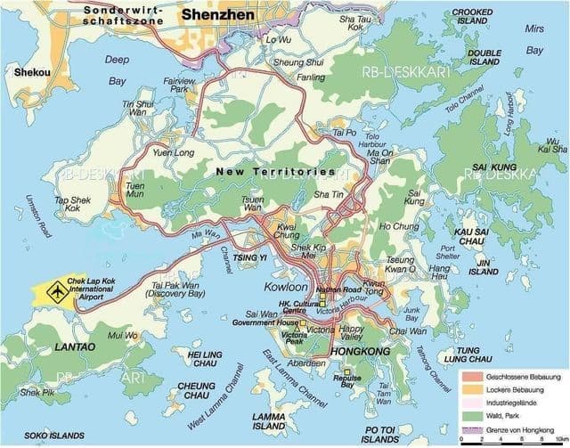 Stadtplan von Hongkong