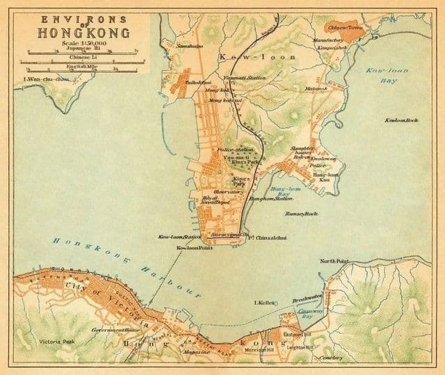 Historische Karte von Hongkong