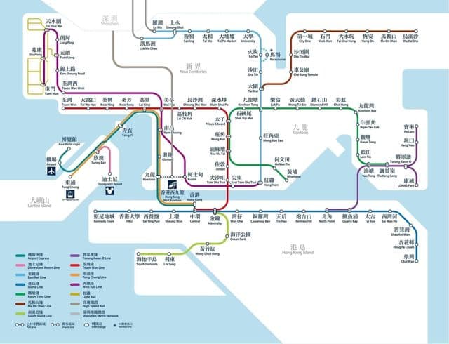 Karte der U-Bahn-Station Hongkong