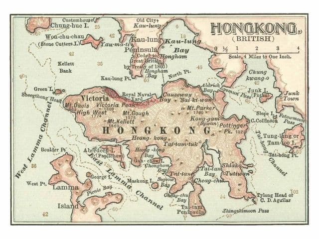 Antike Karte von Hongkong