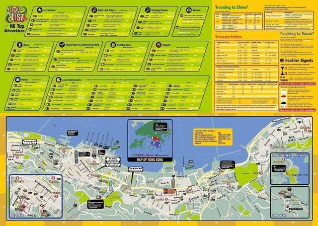 Hongkong Wanderwege Karte