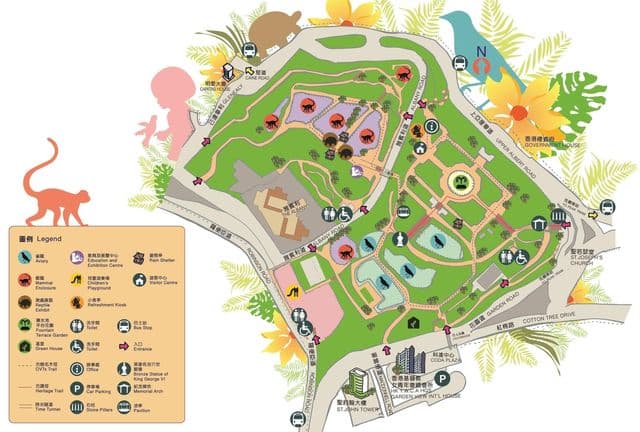 Karte des Zooparks von Hongkong